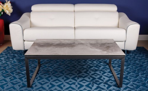 Стіл журнальний BRIGHTON R 120х65 Nicolas кераміка світло-сірий глянець